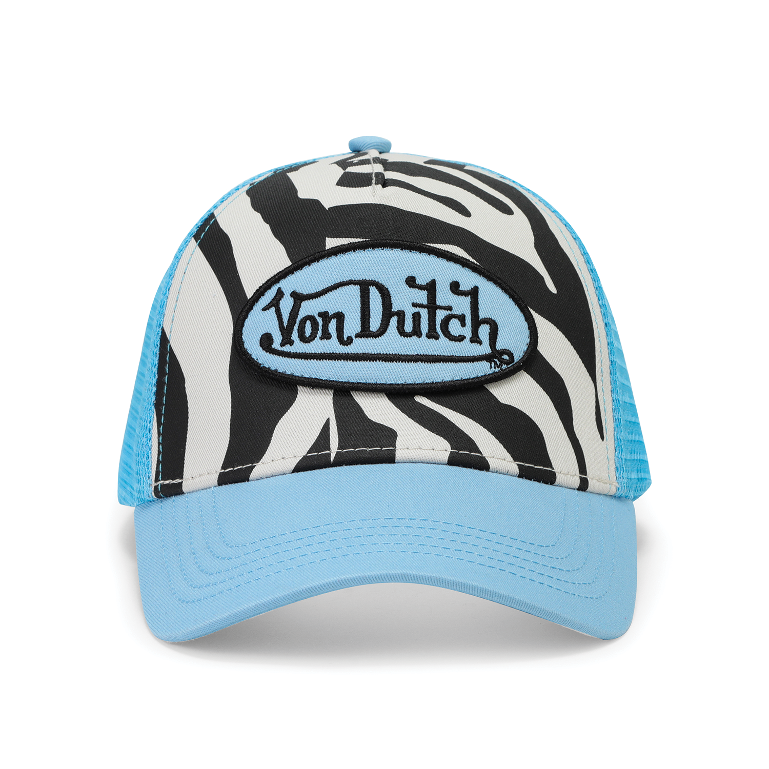 Zebra Trucker Hat - Blue