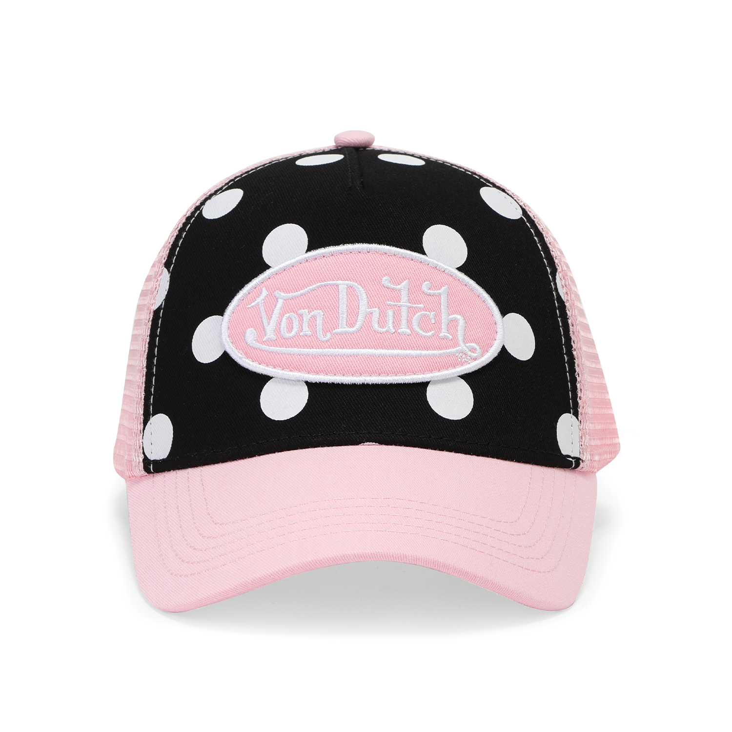 Polka Dot Trucker Hat - Pink