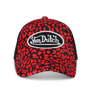 Red Cheetah Velvet Trucker Hat