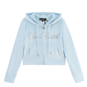 Velour Zip Up ?C Light Blue
