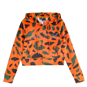 Velour Zip Up ?C Orange Camo