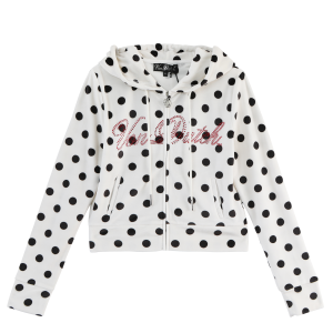 Velour Zip Up ?C Polka Dot