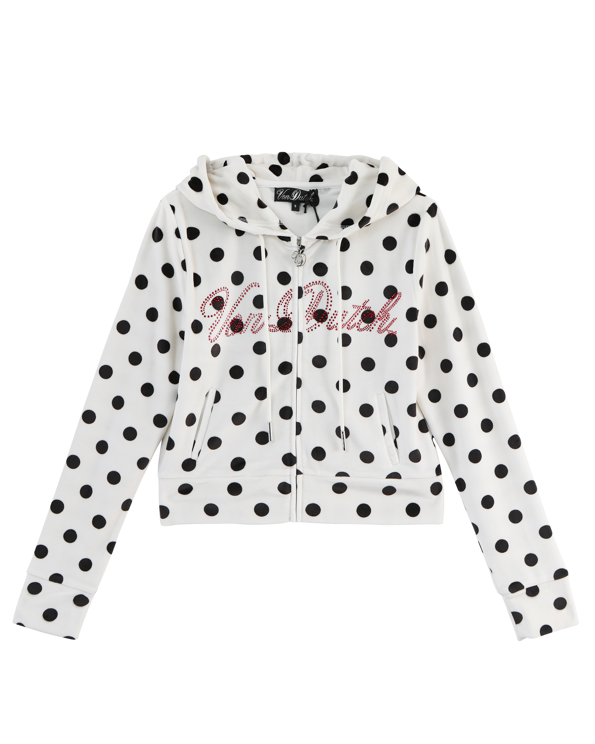 Velour Zip Up ?C Polka Dot