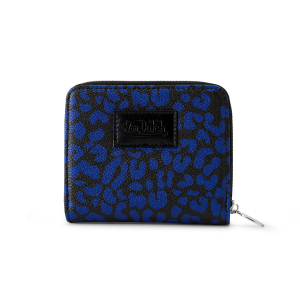 Cheetah Print Zip-up Wallet - Blue