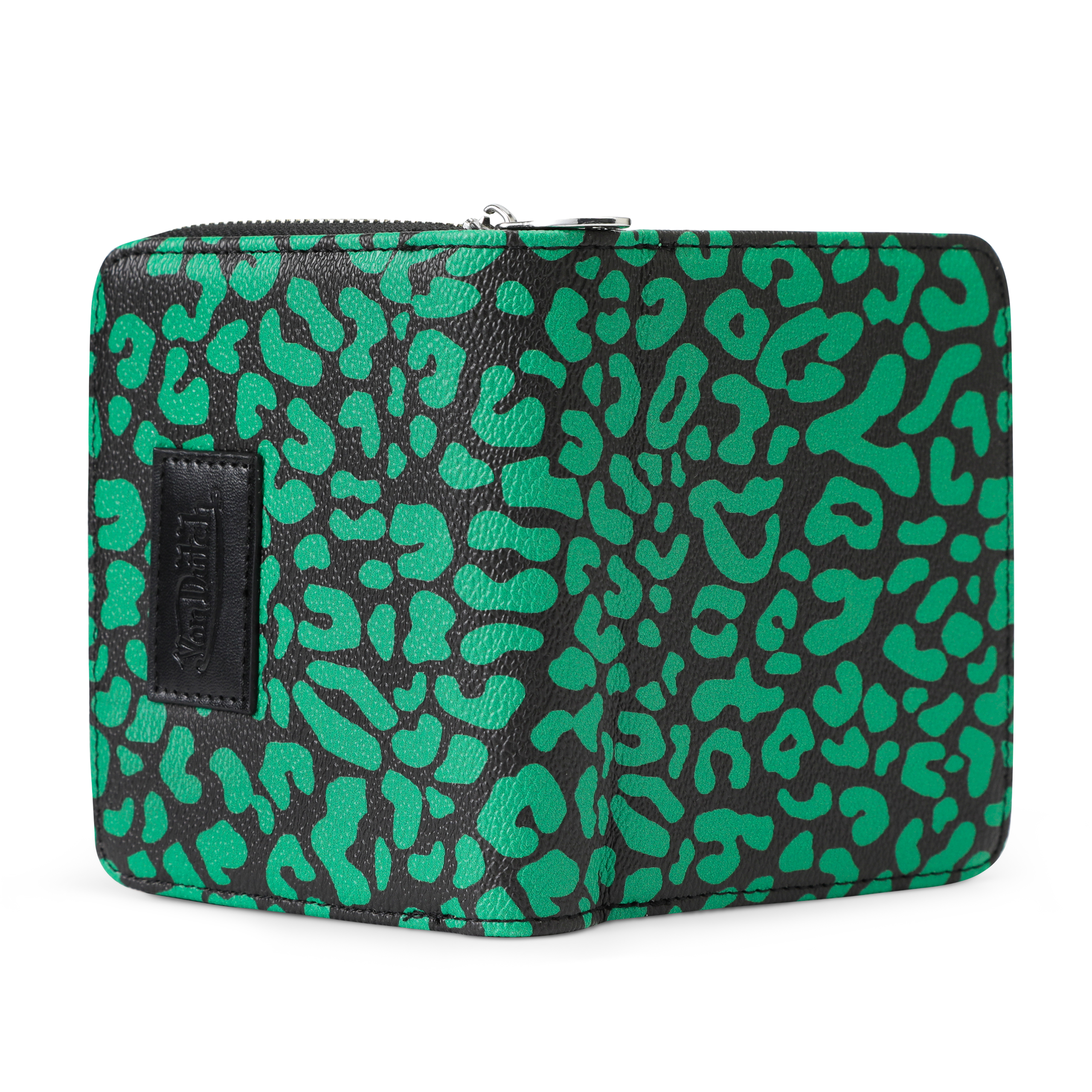 Cheetah Print Zip-up Wallet - Green - Image 3
