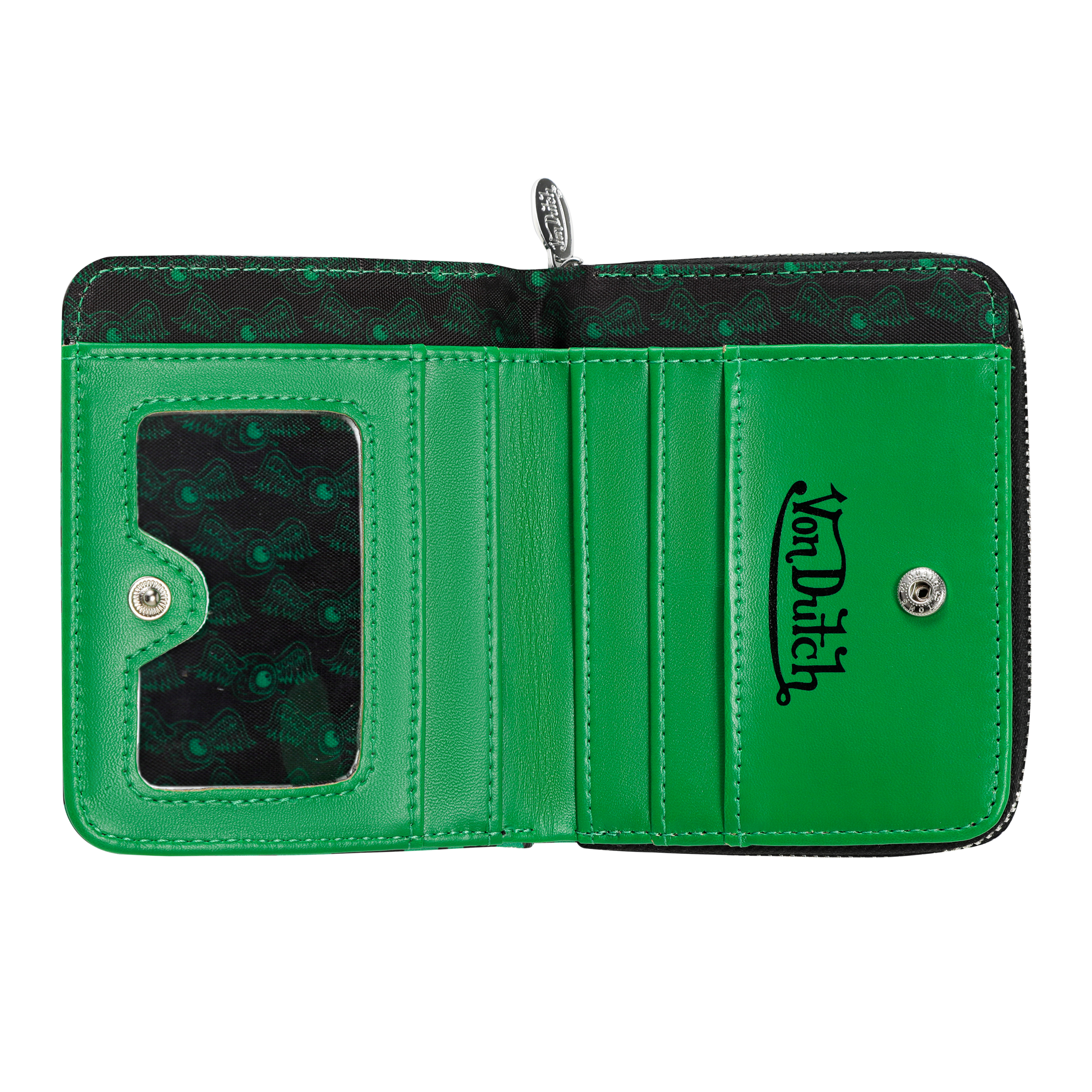 Cheetah Print Zip-up Wallet - Green - Image 2