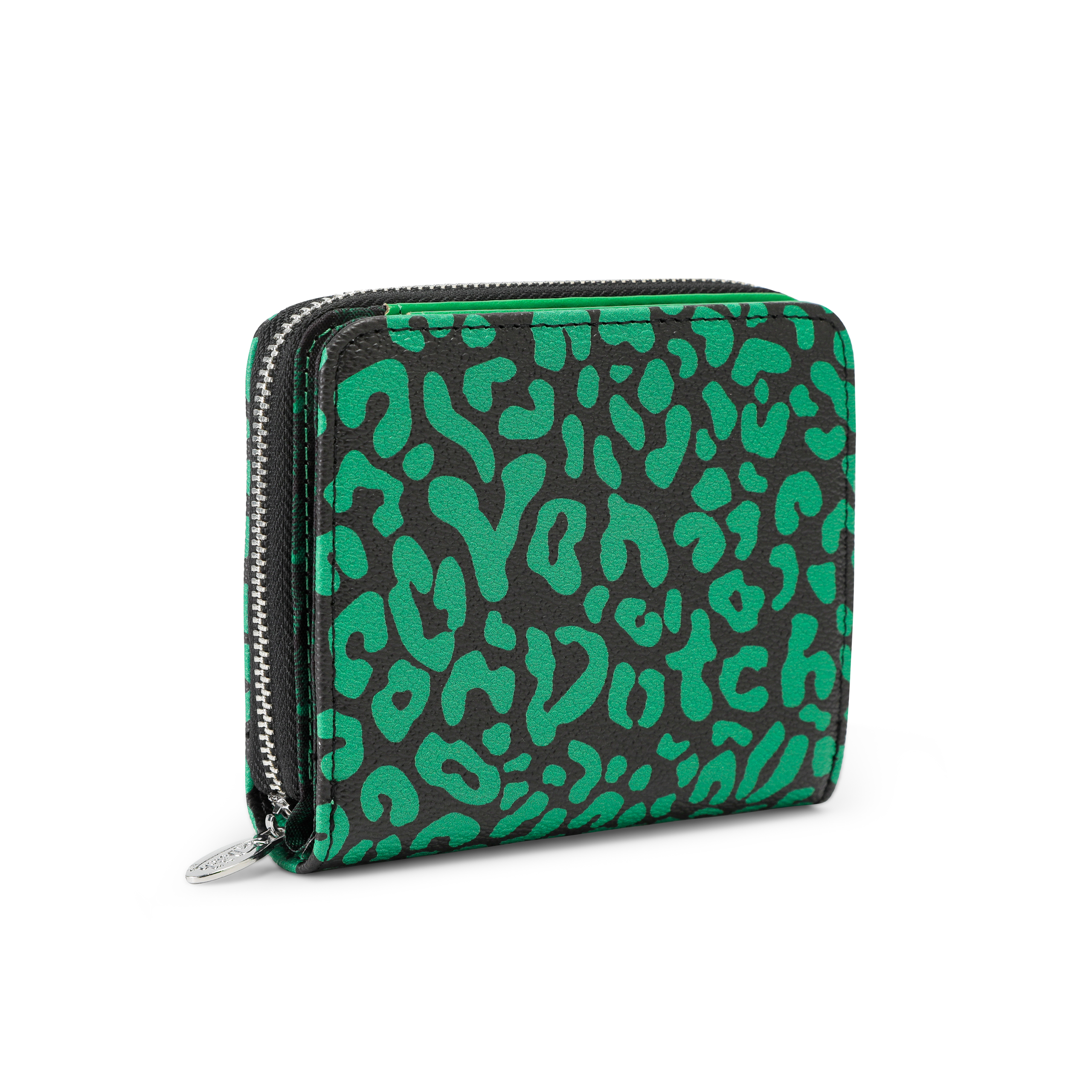 Cheetah Print Zip-up Wallet - Green - Image 4