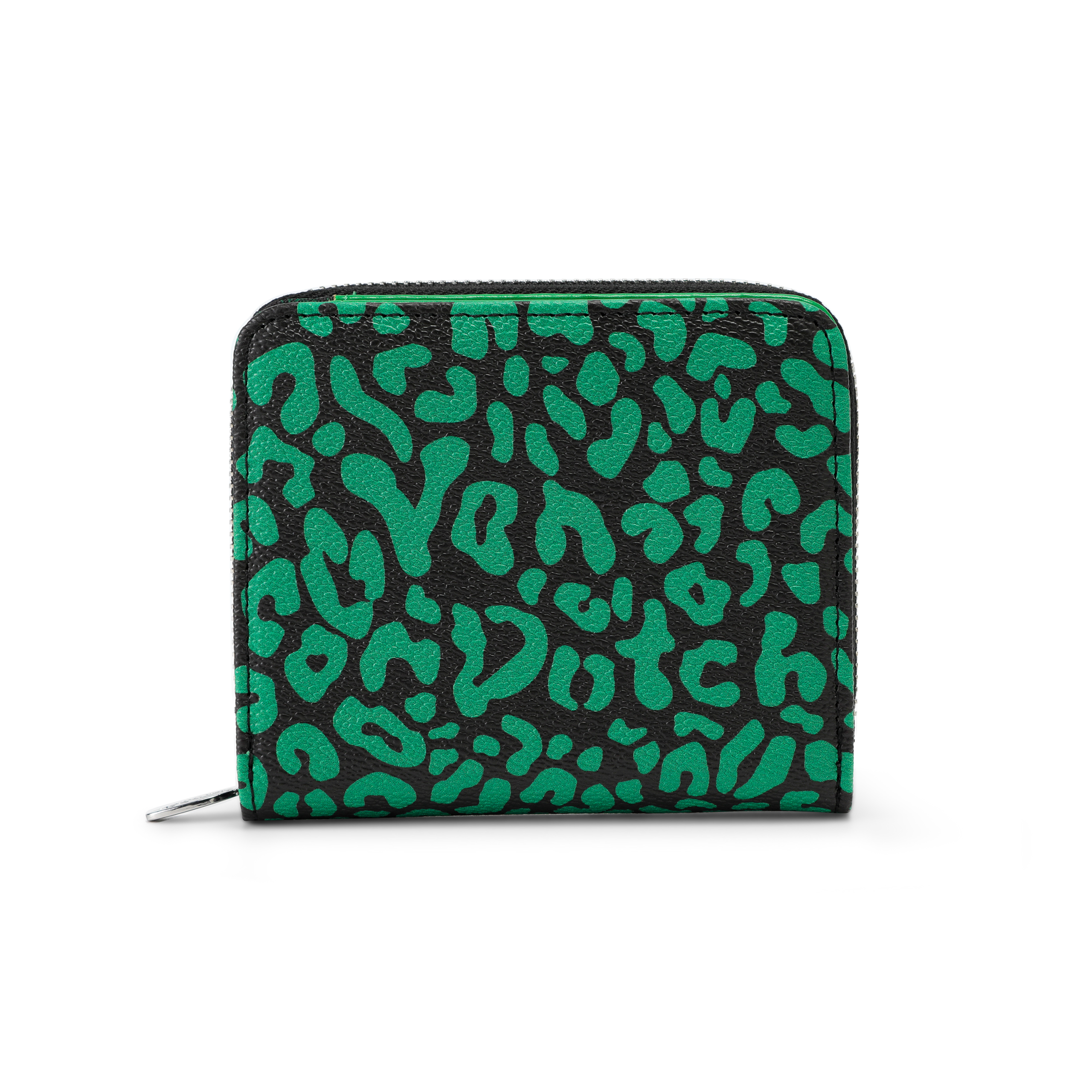 Cheetah Print Zip-up Wallet - Green - Image 5