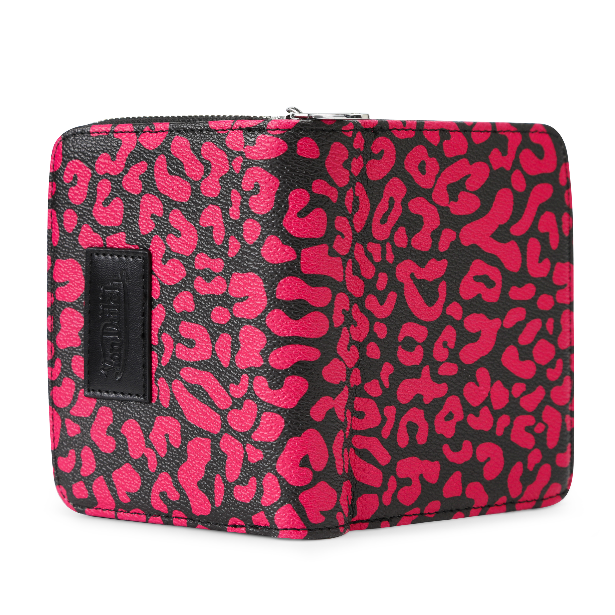 Cheetah Print Zip-up Wallet - Hot Pink - Image 3