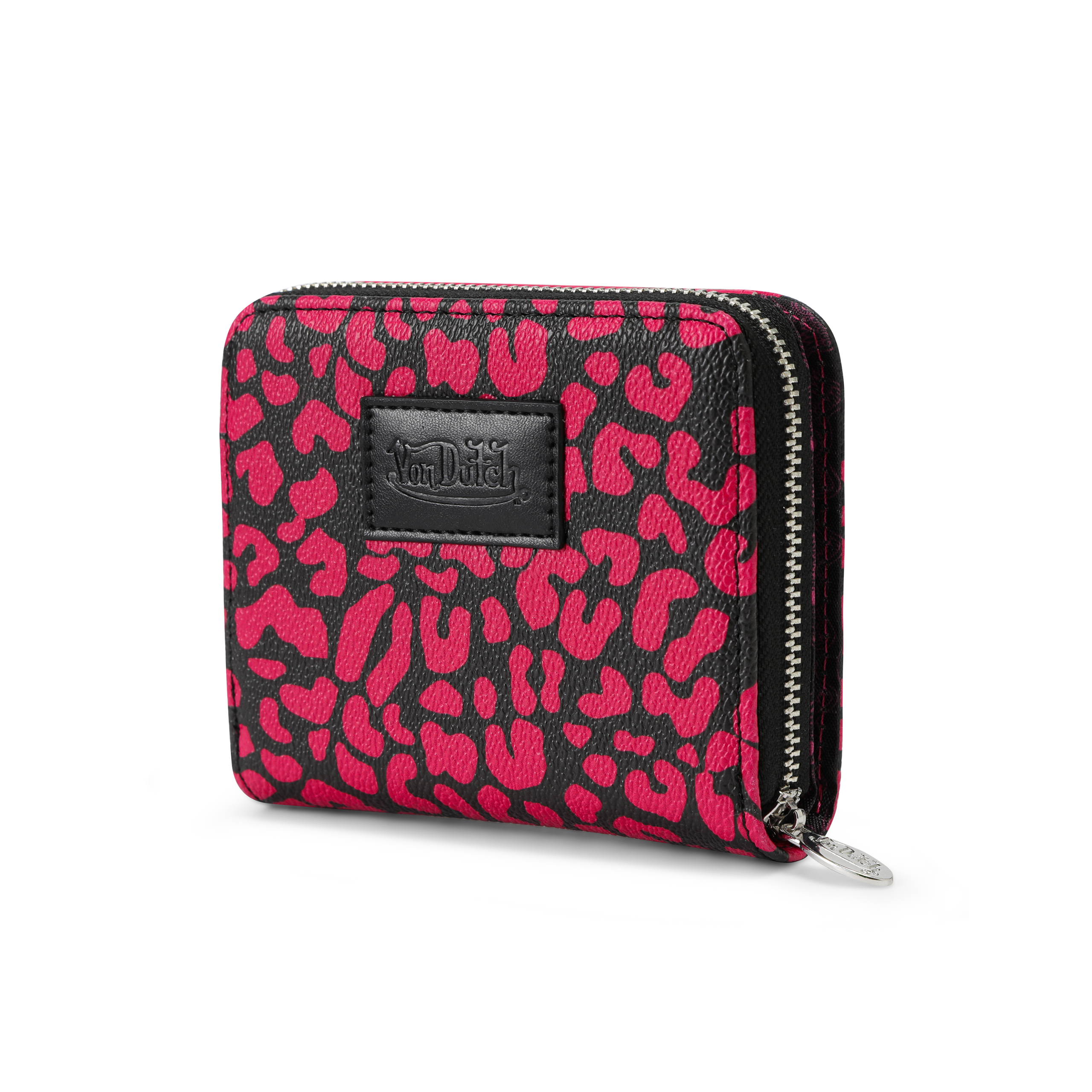 Cheetah Print Zip-up Wallet - Hot Pink - Image 4