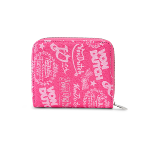Logo Stamps Zip-Up Wallet - Pink