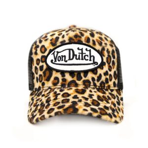 Leopard Print Velvet Trucker Hat