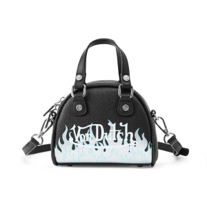 Mini Bowling Bag - White Flames