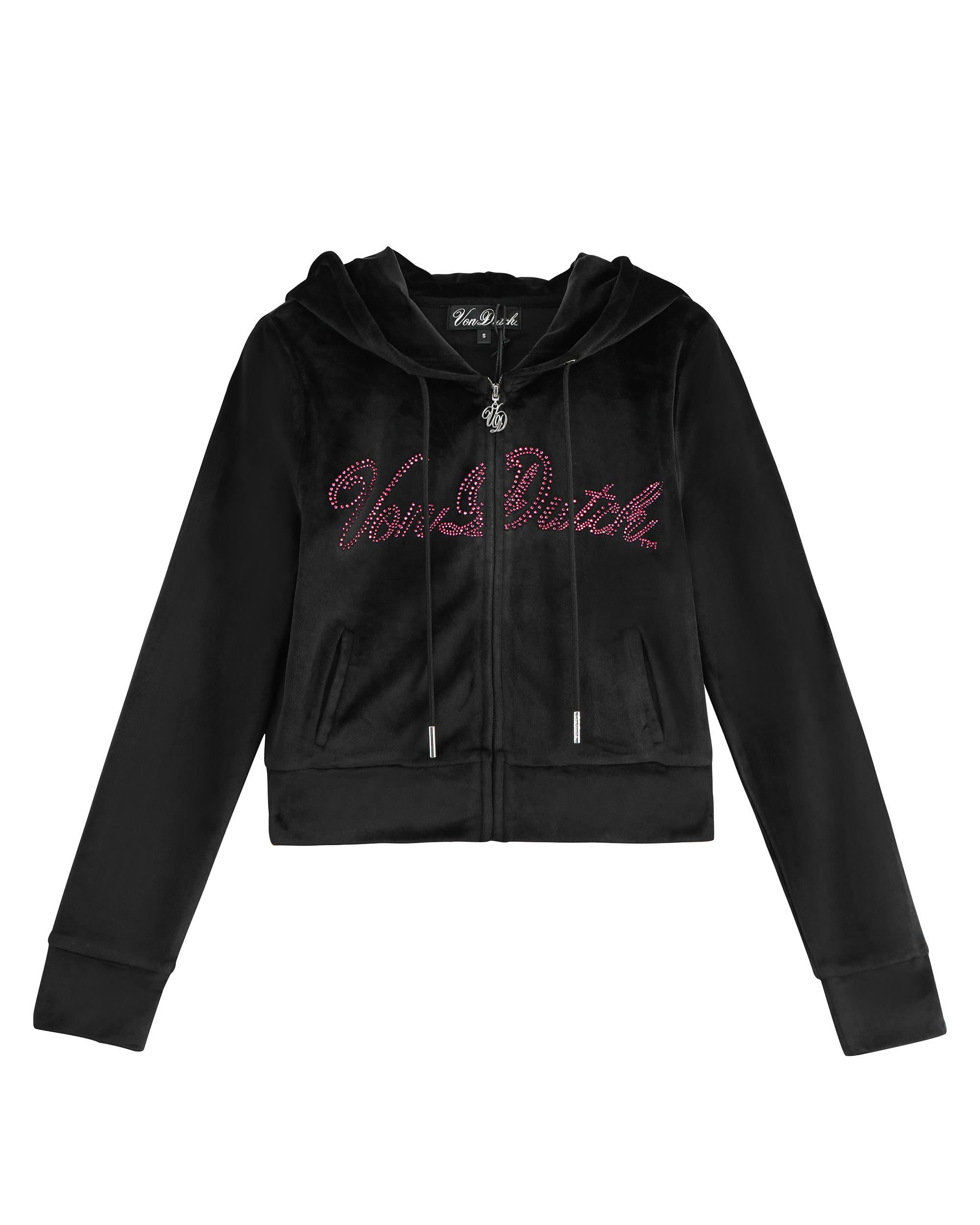 Velour Zip Up ?C Black