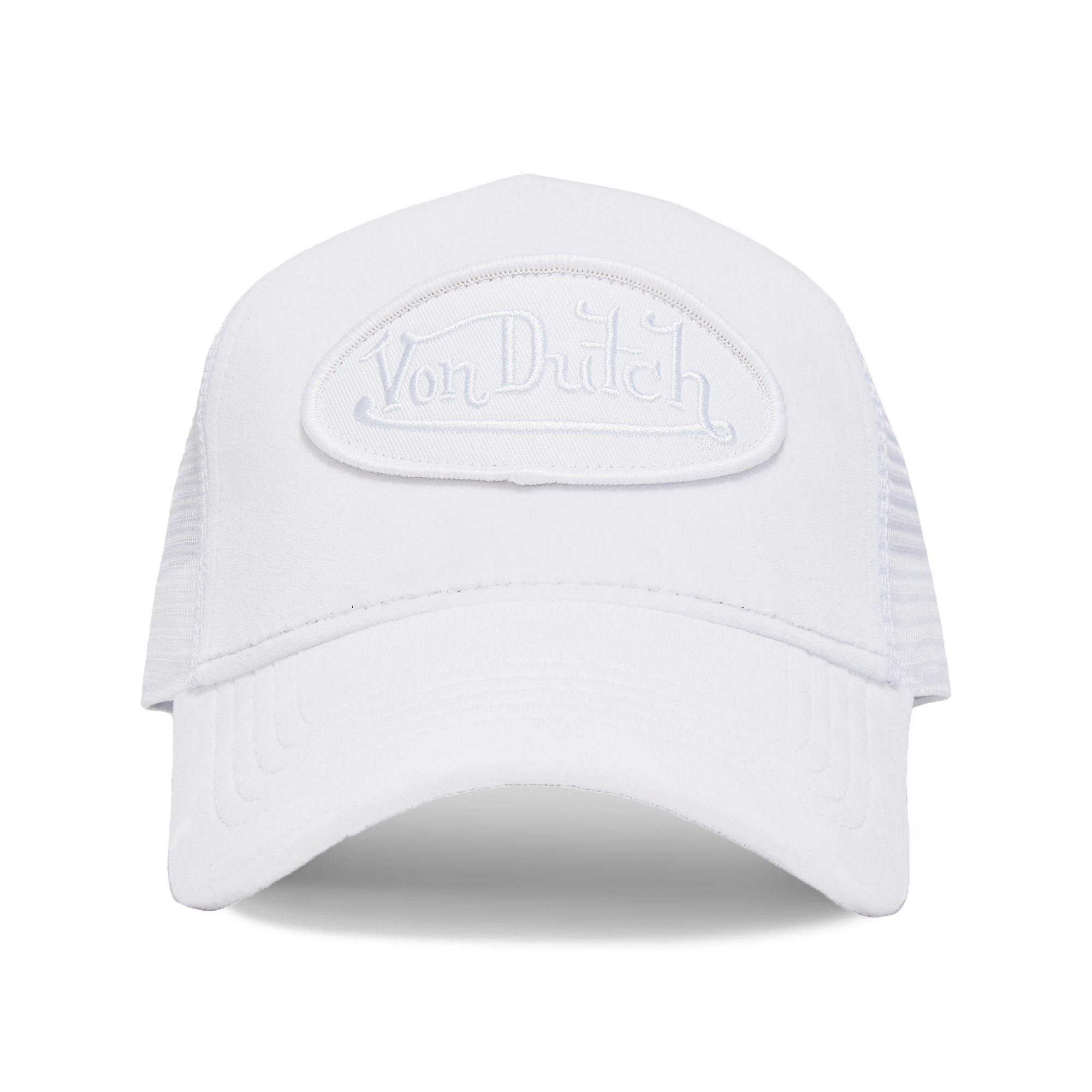 Von Dutch Triple White Velvet Trucker Hat
