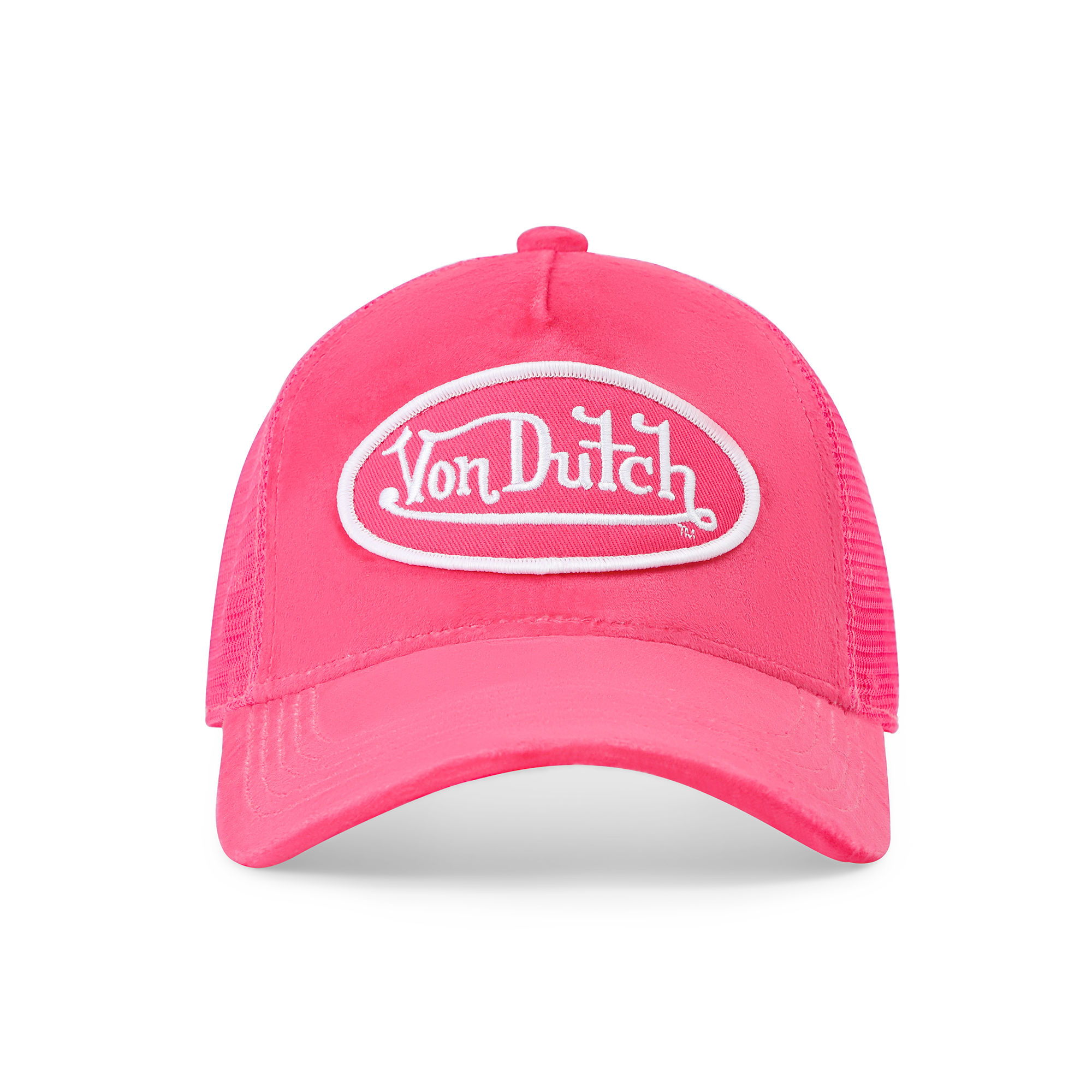 Kids Velvet Trucker Hat - Hot Pink Crush
